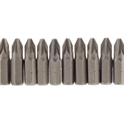PZ Type Insert Bit, 1/4" Hex, 25mm Long, No.2 (Pack of 10)