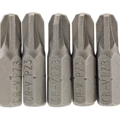 PZ Type Insert Bit, 1/4" Hex, 25mm Long, No.3 (Pack of 5)