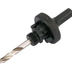 Quick Release Hex. Shank Holesaw Arbor with HSS Pilot Drill for Holesaws 32 - 210mm, 7/16" Thread