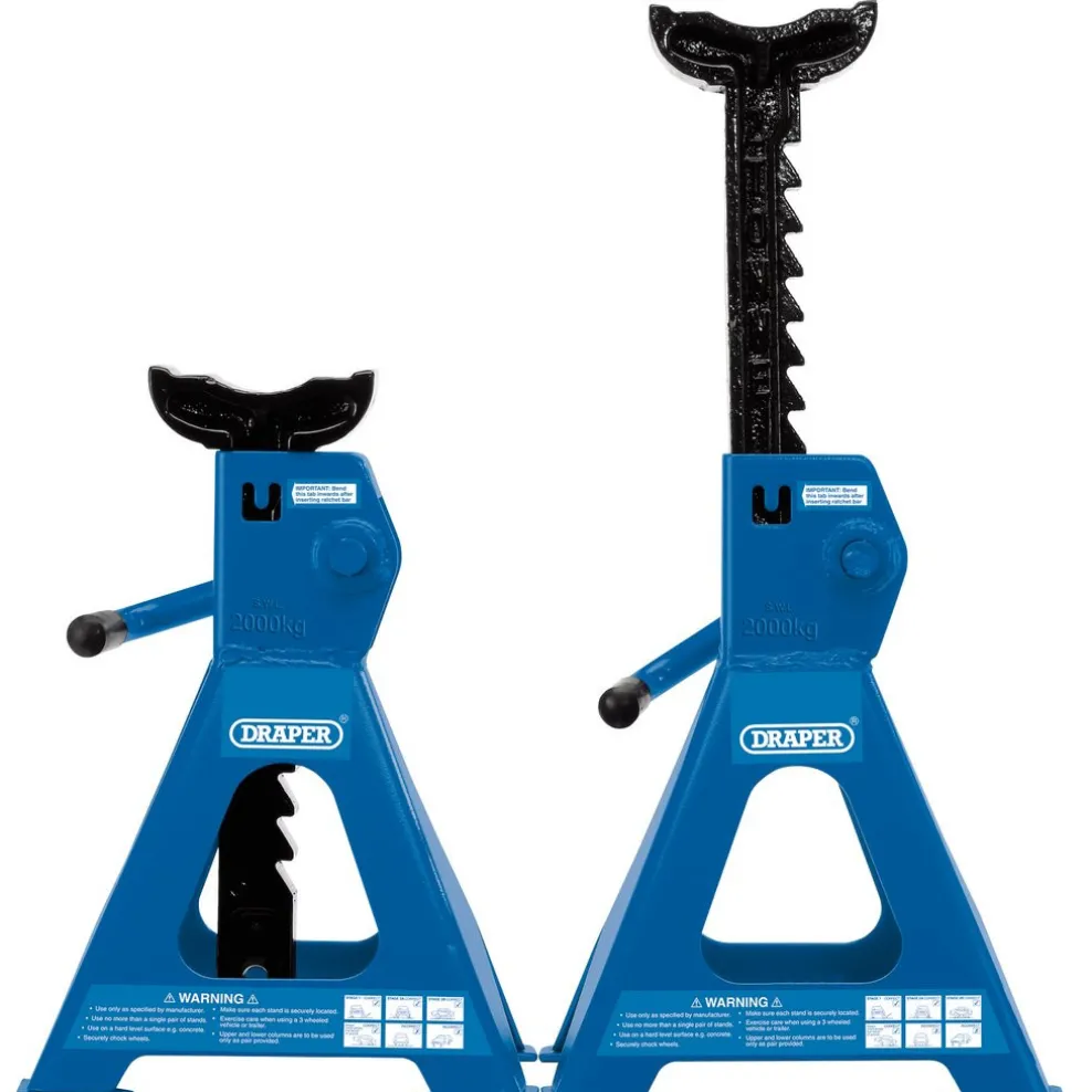 Ratchet Axle Stands, 2 Tonne (Pair)