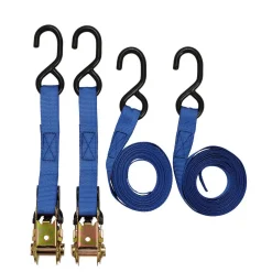 Ratcheting Tie Down Straps, 5m x 25mm, 250kg (4 Piece)