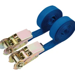 Ratcheting Tie Down Straps, 4.5m x 25mm, 250kg (2 Piece)