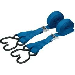 Ratcheting Tie Down Straps, 5.0m x 25mm, 125kg (2 Piece)