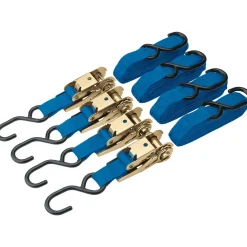 Ratcheting Tie Down Straps, 4.5m x 25mm, 350kg (4 Piece)