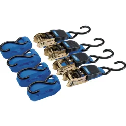 Ratchet Tie Down Straps, 4.5m x 25mm, 225kg (4 Piece)