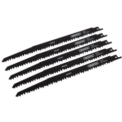 Reciprocating Saw Blades for Wood Cutting, 240mm, 5tpi (Pack of 5)