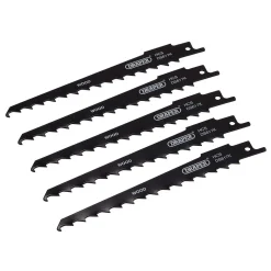 Reciprocating Saw Blades for Wood and Plastic Cutting, 150mm, 3tpi (Pack of 5)