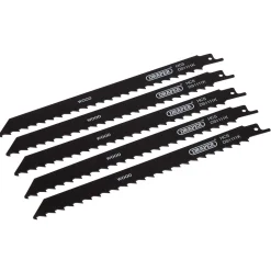 Reciprocating Saw Blades for Wood and Plastic Cutting, 225mm, 3tpi (Pack of 5)
