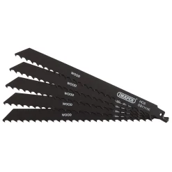 Reciprocating Saw Blades for Wood and Plastic Cutting, 225mm, 3tpi (Pack of 5)