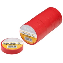Red PVC Electrical Insulation Tape, 19mm x 33m (Pack of 10)