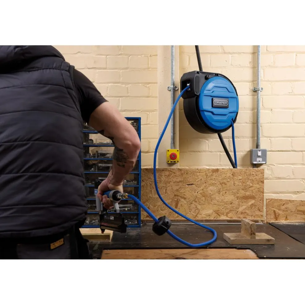 Retractable Air Hose Reel, 15m, 10mm ID