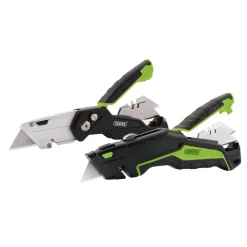 Retractable & Folding Trimming Knife Set with 10 x SK2 Two Notch Blades