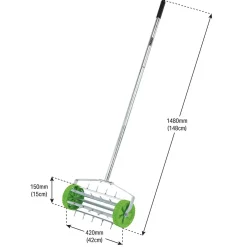Rolling Lawn Aerator Spiked Drum, 450mm