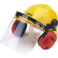 Safety Helmet with Ear Muffs and Visor