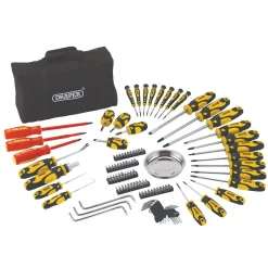 Screwdriver and Bit Set with Soft Storage Bag, Yellow (100 Piece)