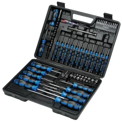 Screwdriver, Socket and Bit Set, Blue (70 Piece)