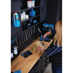 Single Garage Workstation with Roller Cabinets