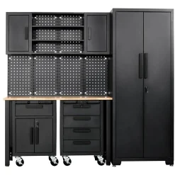 Single Garage Workstation with Roller Cabinets