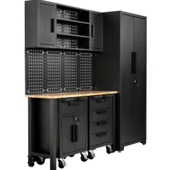 Single Garage Workstation with Roller Cabinets