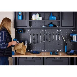 Single Garage Workstation with Roller Cabinets