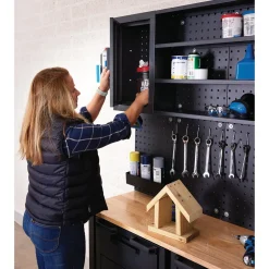 Single Garage Workstation with Roller Cabinets