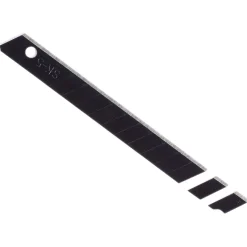 Snap-Off Segment Knife Blades, 9mm, Black (Pack of 10)