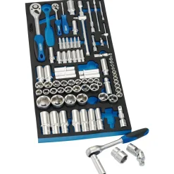 Socket Set in Full Drawer EVA Insert Tray, 1/4", 3/8", and 1/2" (84 Piece)