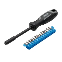 Soft Grip Magnetic Screwdriver and Bit Set, 1/4