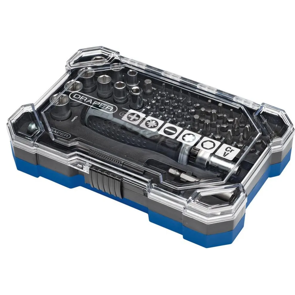 Soft Grip Ratchet Screwdriver and Bit Set (55 Piece)