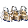 Solid Brass Padlocks with Hardened Steel Shackle, 60mm (Pack of 6)