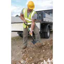 Square Mouth Builders Shovel with Fibreglass Shaft