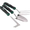 Stainless Steel Heavy Duty Soft Grip Fork, Trowel and Weeder Set (3 Piece)