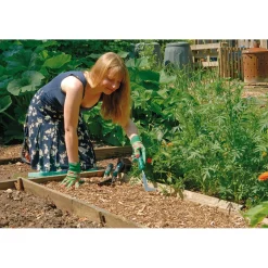 Stainless Steel Heavy Duty Soft Grip Fork, Trowel and Weeder Set (3 Piece)