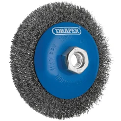 Steel Bevelled Crimped Wire Wheel Brush, 115mm, M14