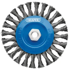 Steel Twist-Knot Flat Wire Wheel Brush, 150mm, M14