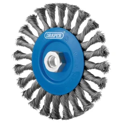 Steel Twist-Knot Flat Wire Wheel Brush, 150mm, M14