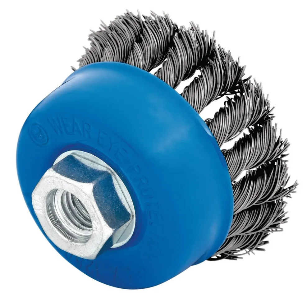 Steel Twist-Knot Wire Cup Brush, 75mm, M14