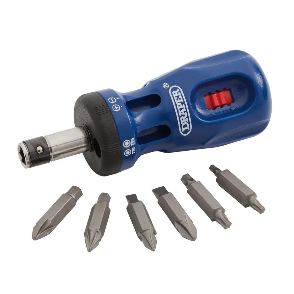 Stubby Ratchet Screwdriver and Bit Set Countertop Display (24 Piece)