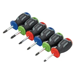 Stubby Soft Grip Screwdriver Set (6 Piece)