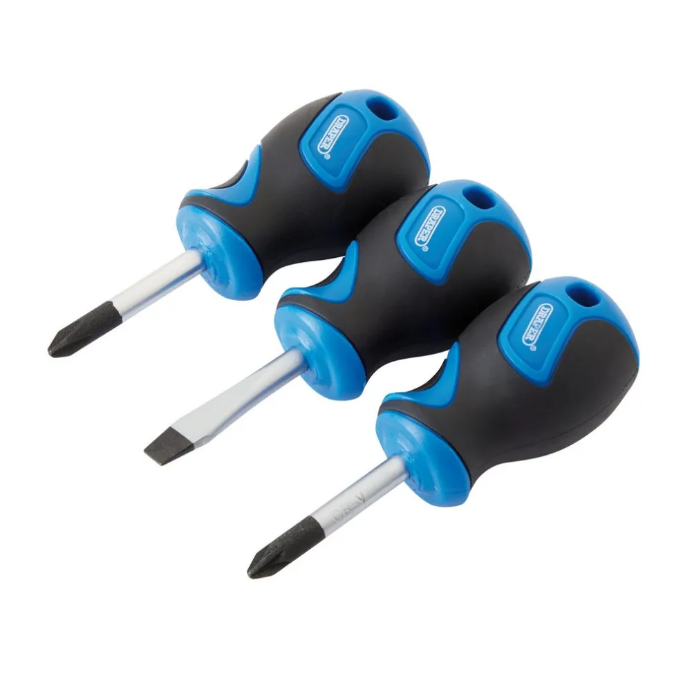 Stubby Soft Grip Screwdriver Set (3 Piece)