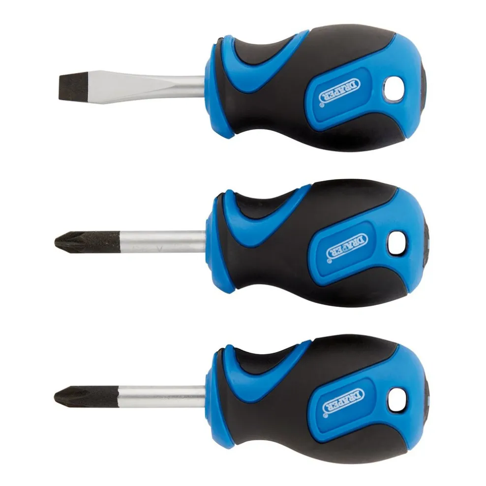 Stubby Soft Grip Screwdriver Set (3 Piece)
