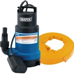 Submersible Dirty Water Pump Kit with Layflat Hose & Adaptor, 200L/Min, 10m x 25mm, 350W