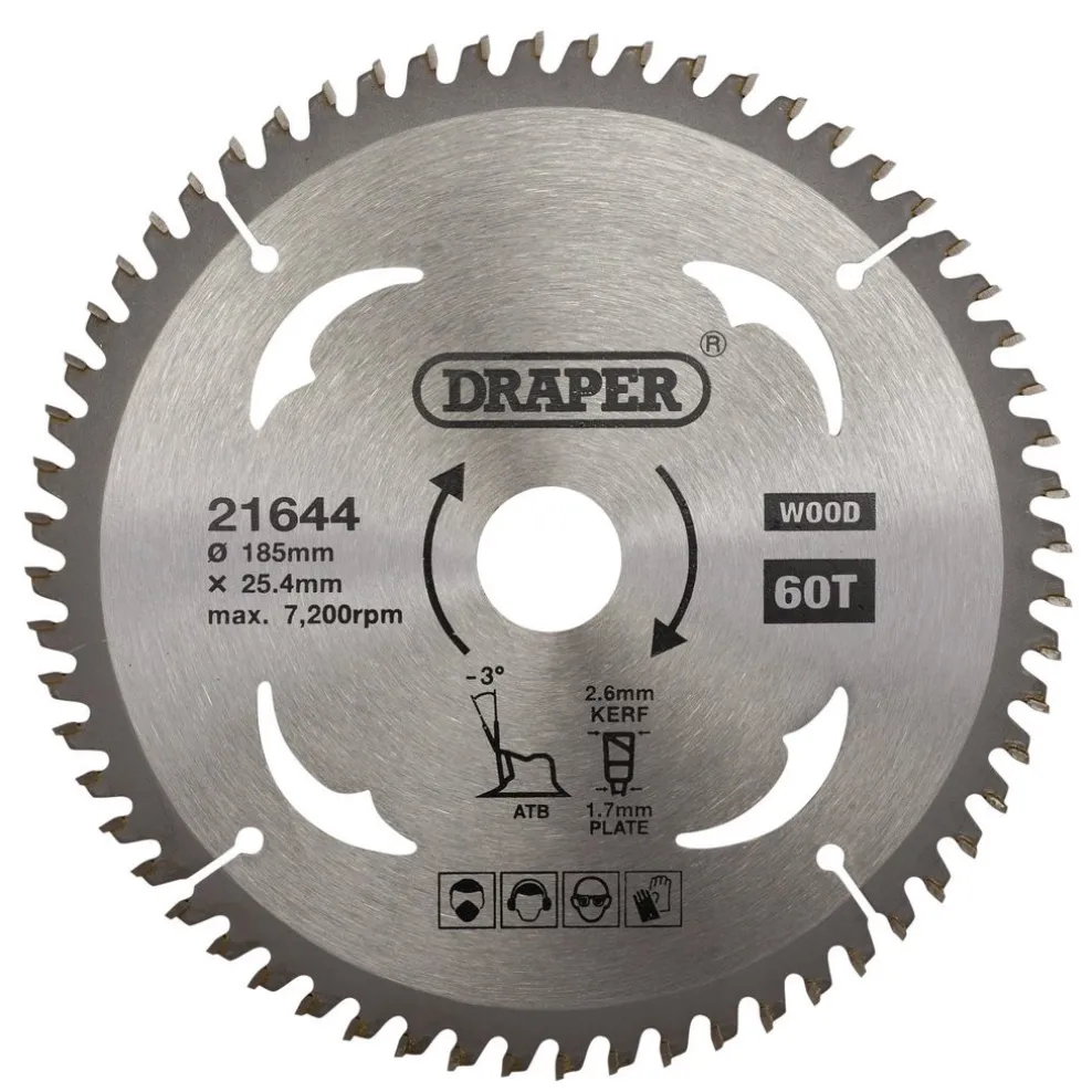 TCT Circular Saw Blade for Laminate & Wood, 185 x 25.4mm, 60T