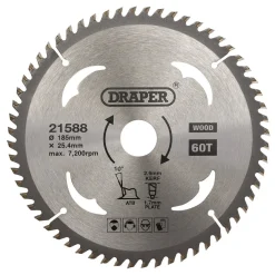 TCT Circular Saw Blade for Wood, 185 x 25.4mm, 60T