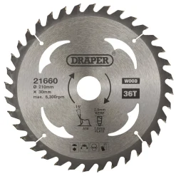 TCT Circular Saw Blade for Wood, 210 x 30mm, 36T