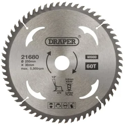 TCT Circular Saw Blade for Wood, 250 x 30mm, 60T