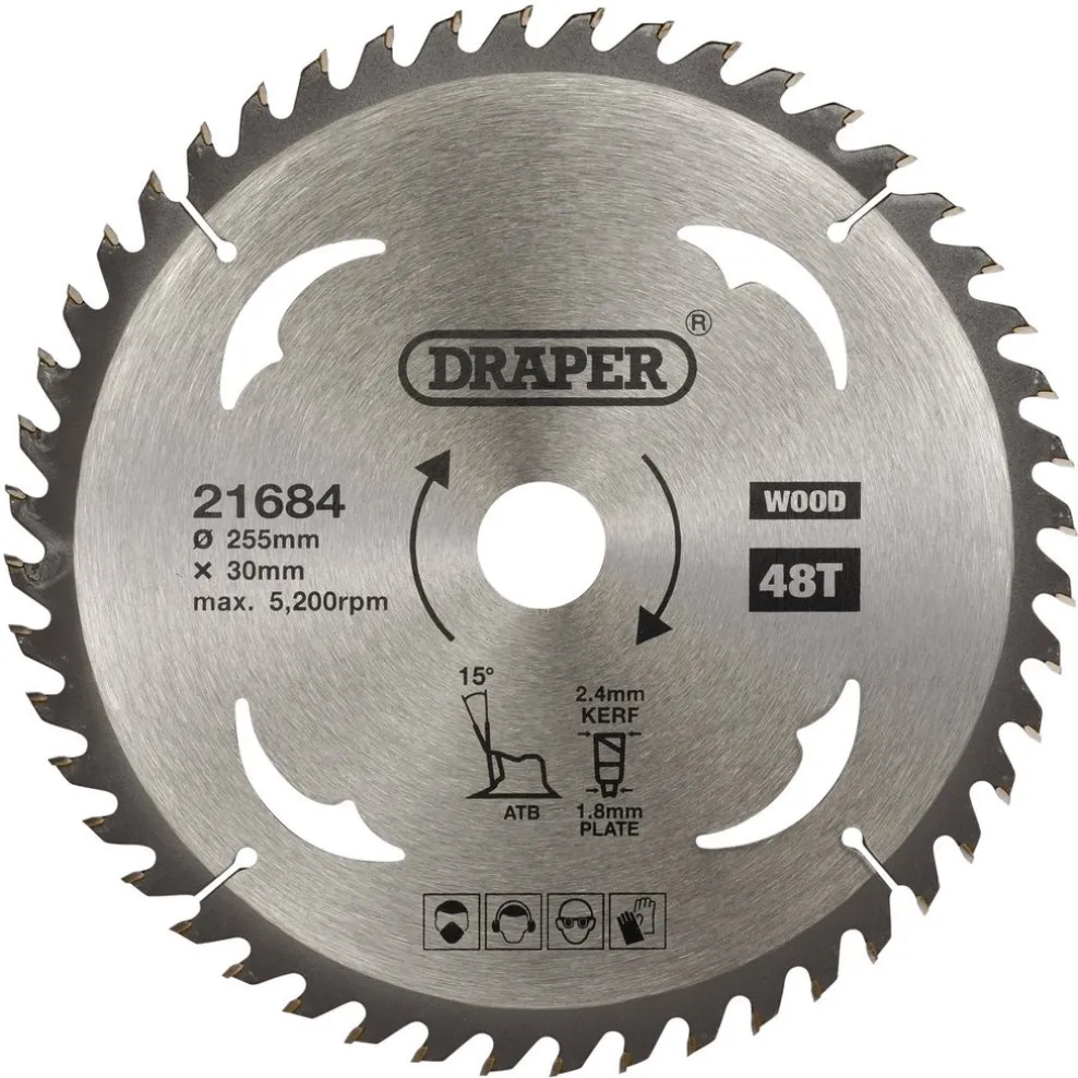 TCT Circular Saw Blade for Wood, 255 x 30mm, 48T