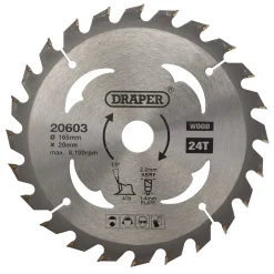 TCT Circular Saw Blade for Wood, 165 x 20mm, 24T