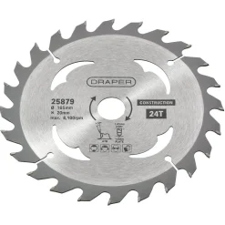 TCT Cordless Construction Circular Saw Blade for Wood & Composites, 165 x 20mm, 24T