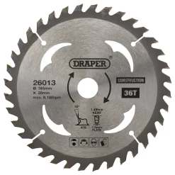 TCT Cordless Construction Circular Saw Blade for Wood & Composites, 165 x 20mm, 36T